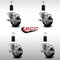Service Caster 3'' SS Black Poly Swivel 1-3/8'' Expanding Stem Caster Set with Brake, 4PK SCC-SSEX20S314-PPUB-BLK-TLB-138-4 - alternate 2